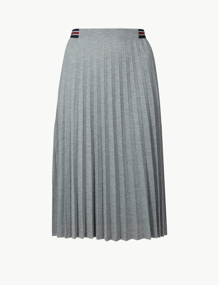 Grey pleated shop jersey midi skirt