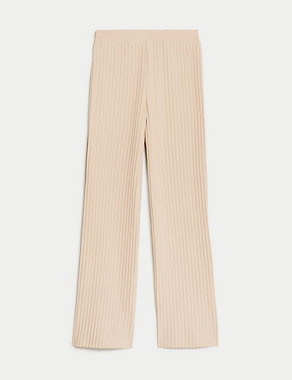 Jersey Plisse Wide Leg Trousers Image 2 of 6