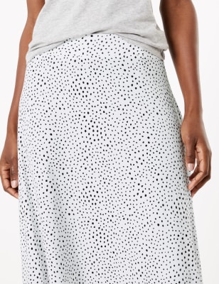 Jersey Polka Dot A-Line Midi Skirt, M&S Collection