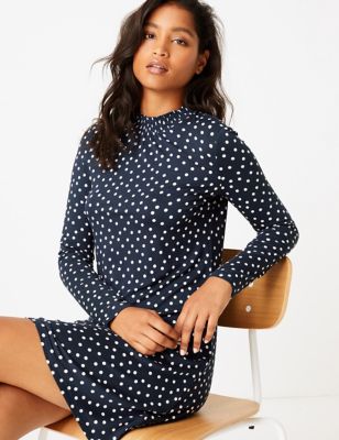 Jersey Polka Dot Swing Dress M S Collection M S