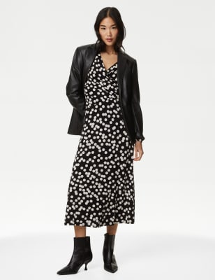 Midi wrap 2025 dress polka dot