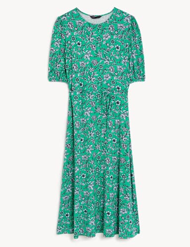 Jersey Printed Belted Midi Tea Dress 2 of 5