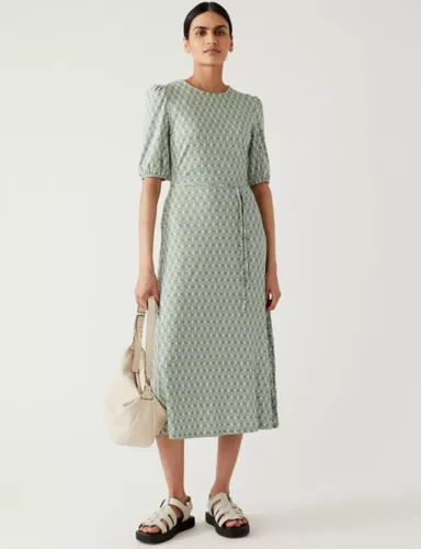 Jersey Printed Belted Midi Tea Dress 3 of 5
