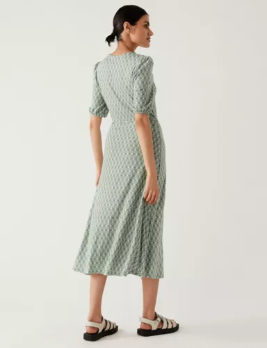 Jersey Printed Belted Midi Tea Dress 4 of 5