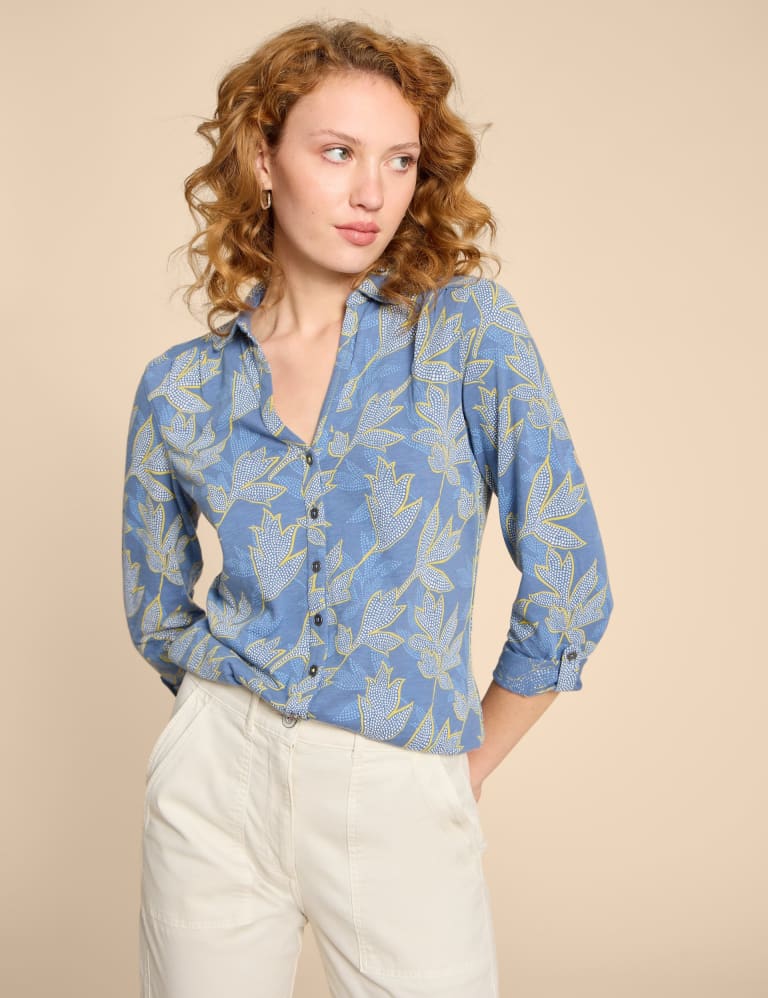 Jersey Printed Collared Shirt 1 of 6