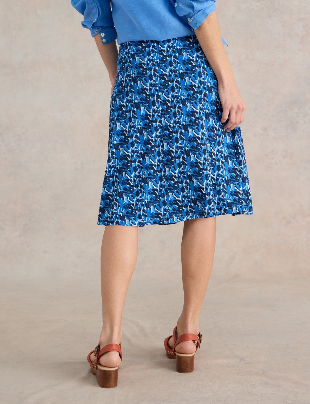 Jersey Printed Knee Length A-Line Skirt 5 of 6