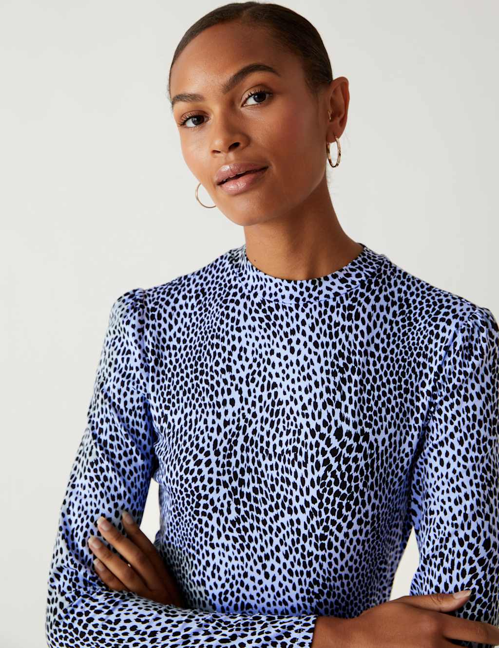 Jersey Printed Knee Length Skater Dress M&S Collection M&S