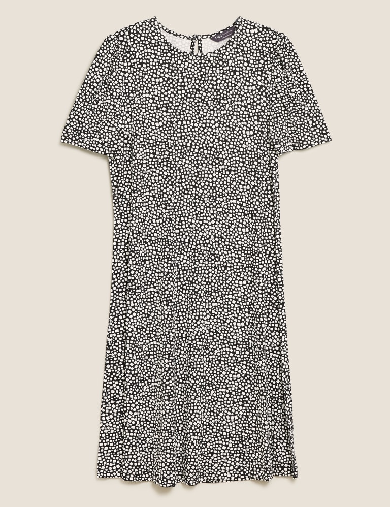 Jersey Printed Knee Length Swing Dress M S Collection M S