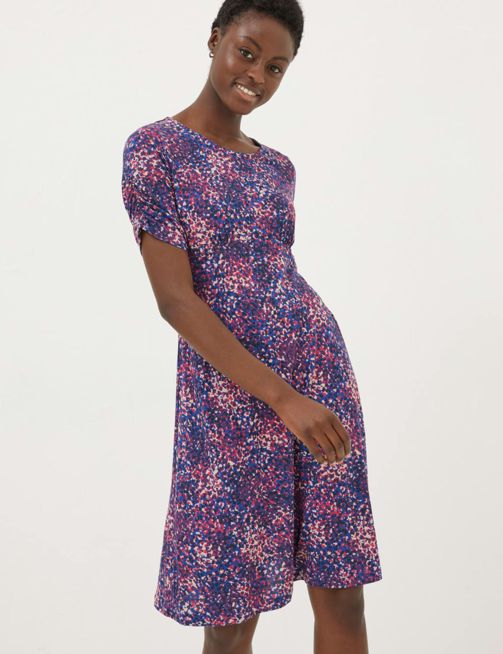 Jersey Printed Knee Length Waisted Dress | FatFace | M&S