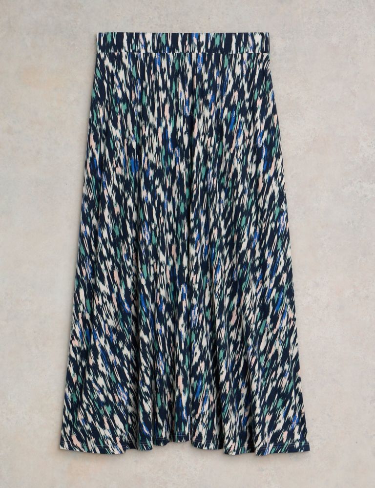 Jersey Printed Maxi A-Line Skirt 2 of 6