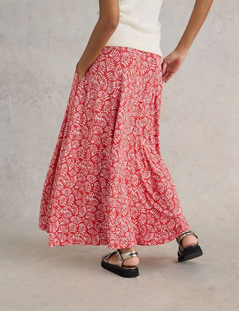Jersey Printed Maxi A-Line Skirt 3 of 6