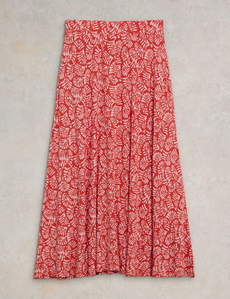 Jersey Printed Maxi A-Line Skirt 2 of 6
