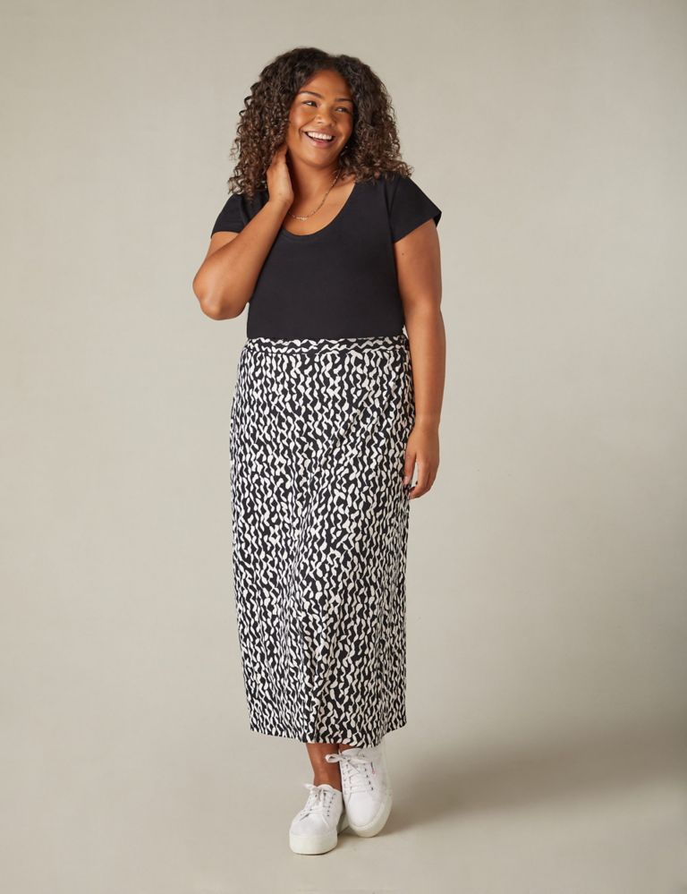 Jersey Printed Midaxi Slip Skirt 1 of 5