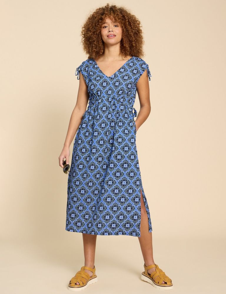 Jersey Printed Midi Relaxed Beach Dress 1 of 6