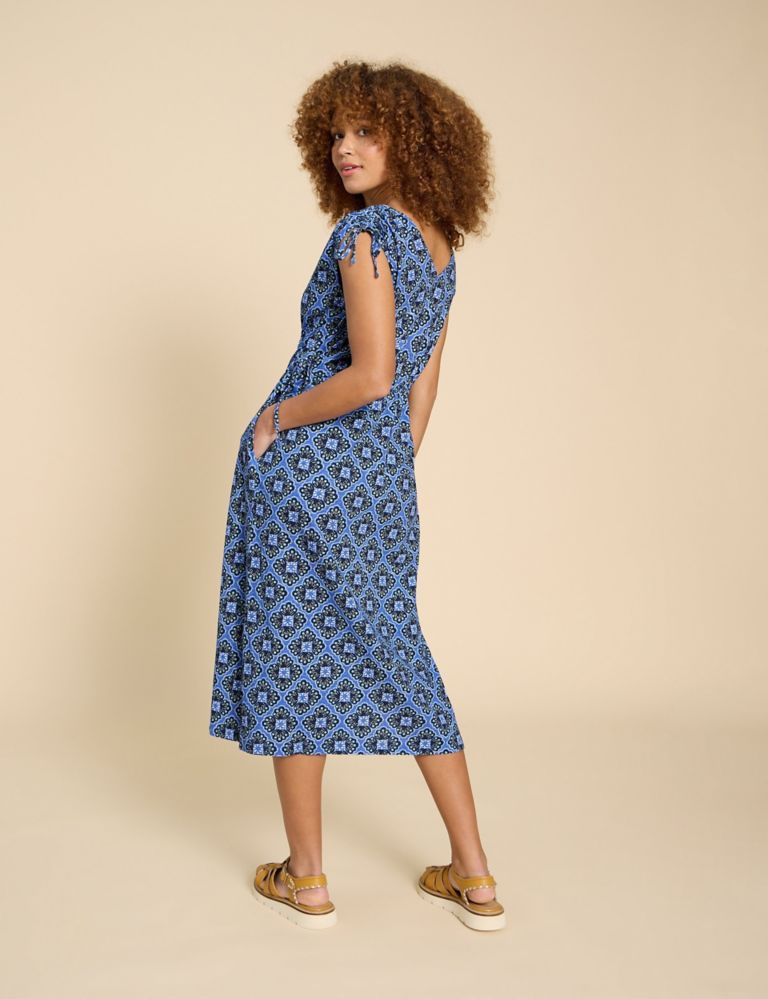 Jersey Printed Midi Relaxed Beach Dress 4 of 6