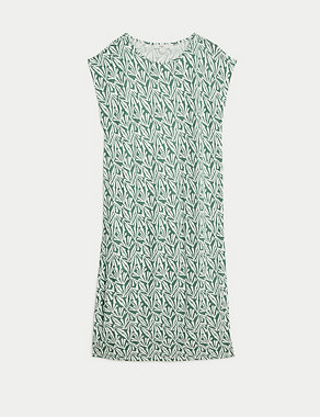 Jersey Printed Midi Relaxed Shift Dress Image 2 of 4