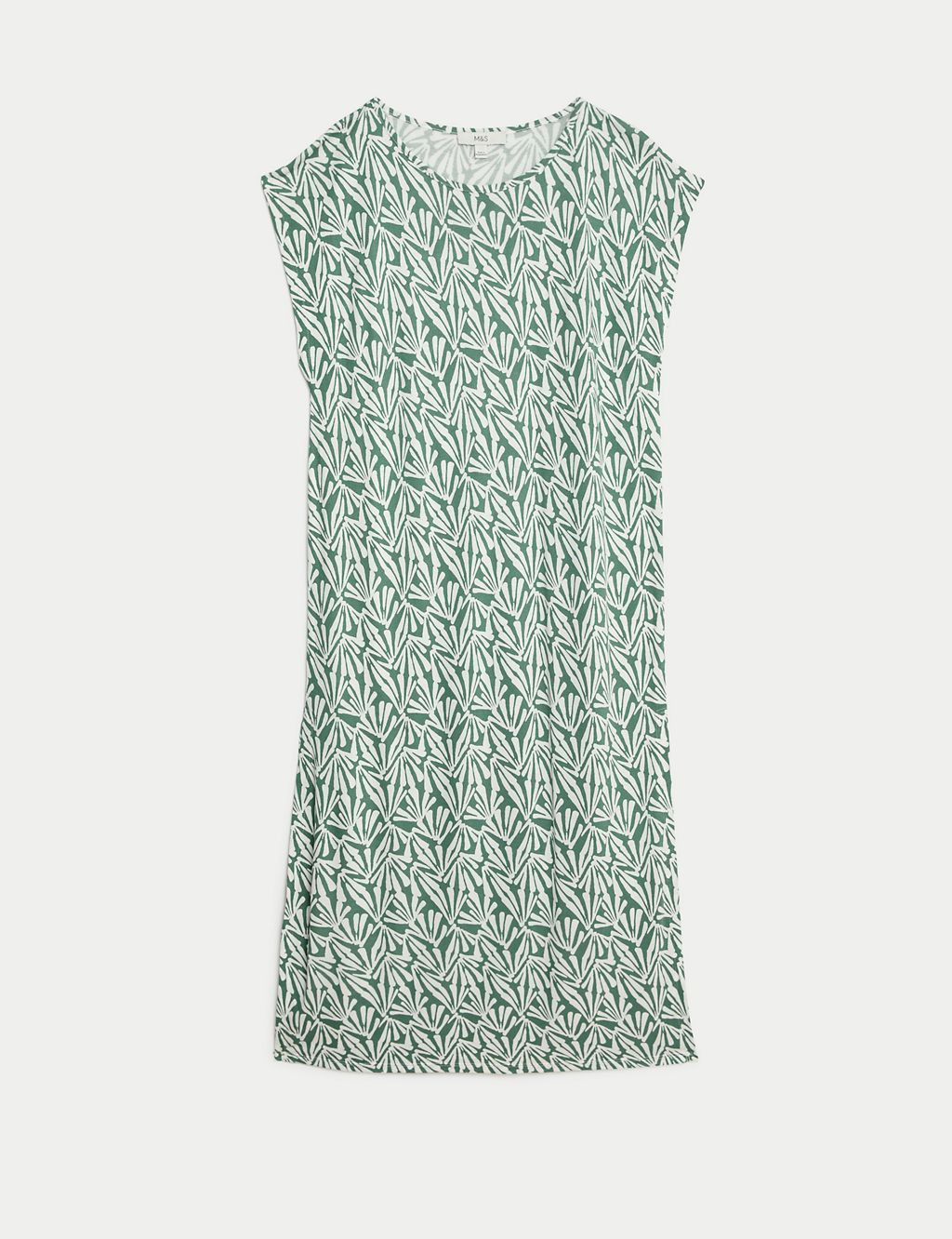 Jersey Printed Midi Relaxed Shift Dress 1 of 4