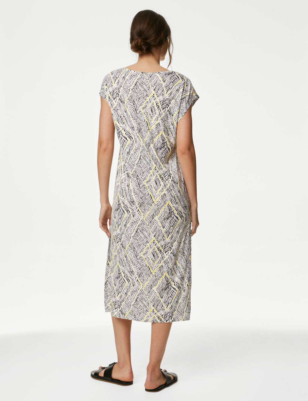 Jersey Printed Midi Relaxed Shift Dress 4 of 4