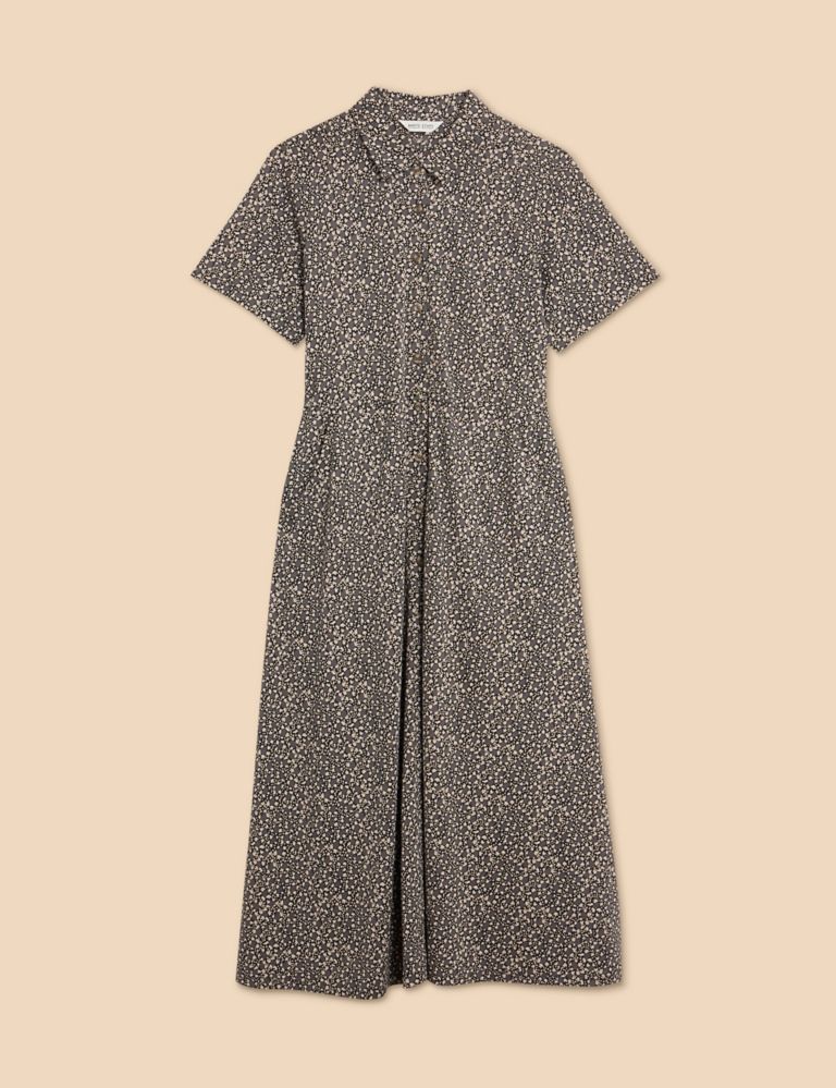 Jersey Printed Midi Shirt Dress 2 of 6