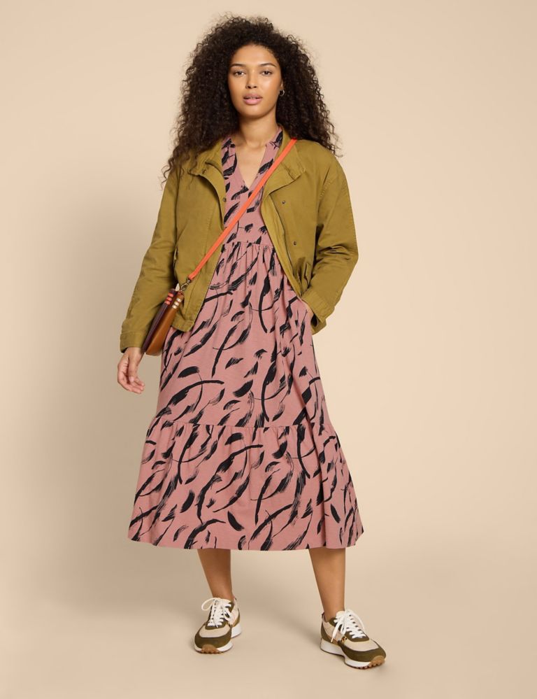 ASOS DESIGN collared button front mini shirt dress in 60's print