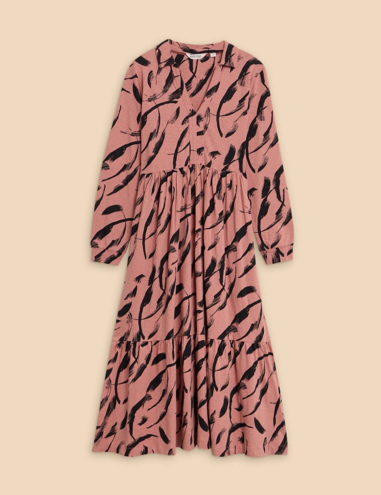 Jersey Printed Midi Shirt Dress 2 of 5