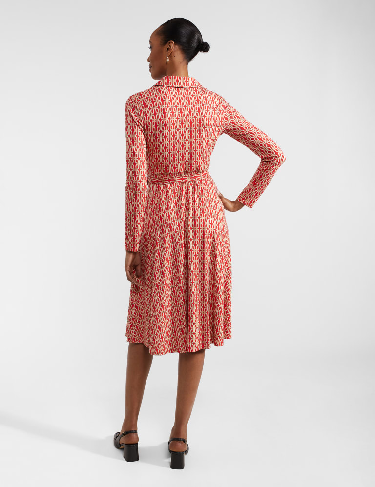 Jersey Printed Midi Shirt Dress 4 of 7