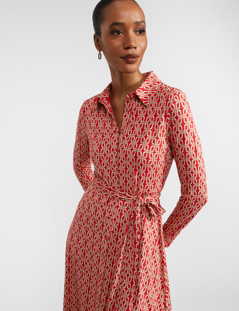 Jersey Printed Midi Shirt Dress 5 of 7