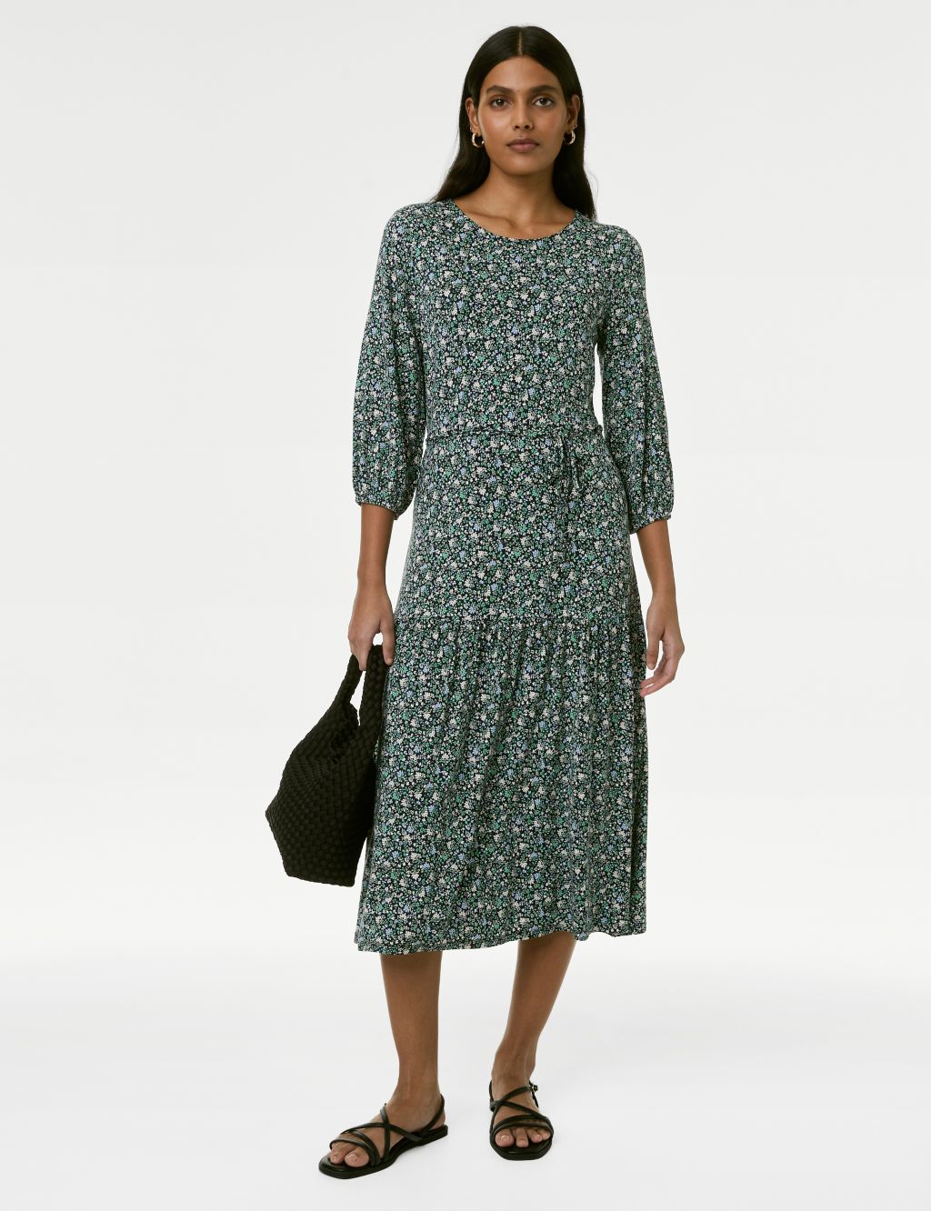 Jersey Printed Midi Tea Dress | M&S Collection | M&S