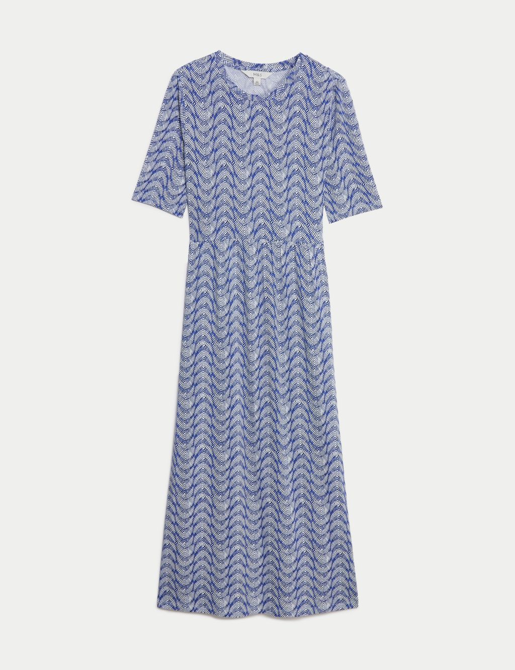 Jersey Printed Midi Waisted Dress 1 of 5