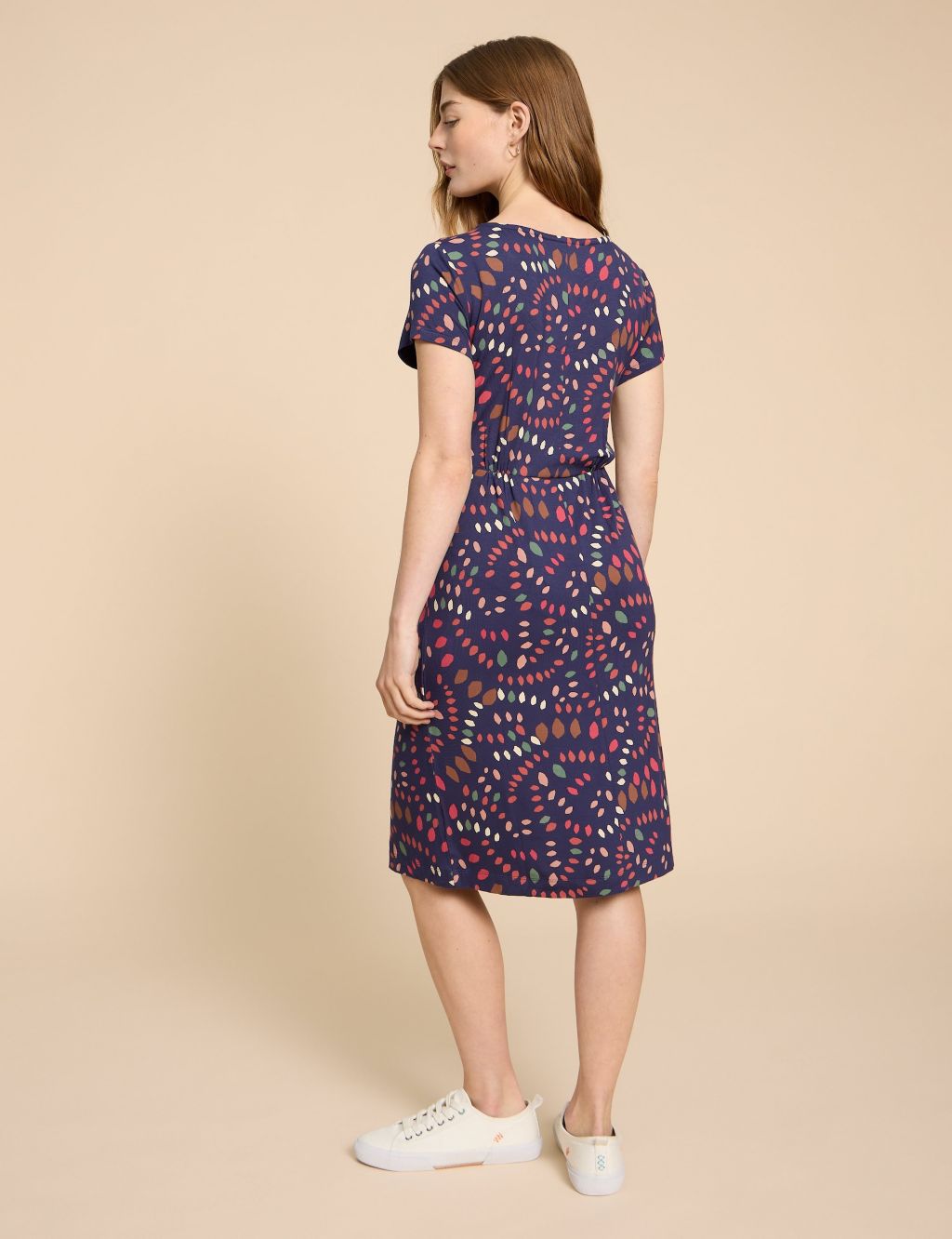 Jersey Printed V-Neck Knee Length Tea Dress | White Stuff | M&S