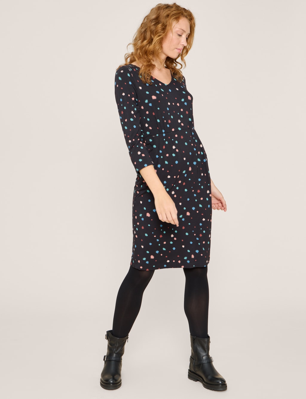 Tea dress top with tights