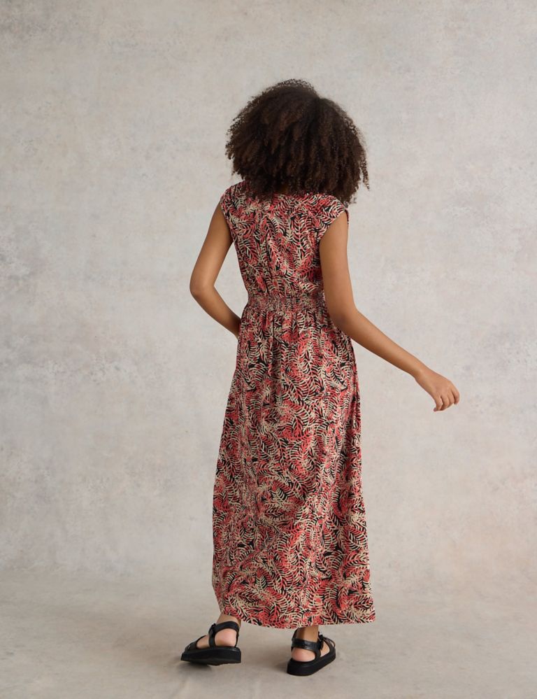 Jersey Printed V-Neck Maxi Waisted Dress 5 of 6