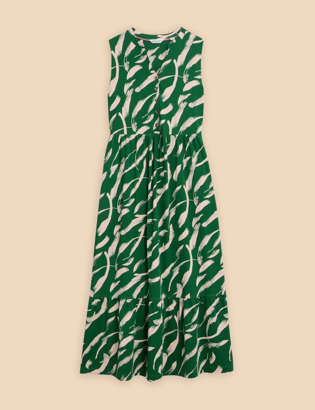 Jersey Printed V-Neck Maxi Waisted Dress 1 of 6