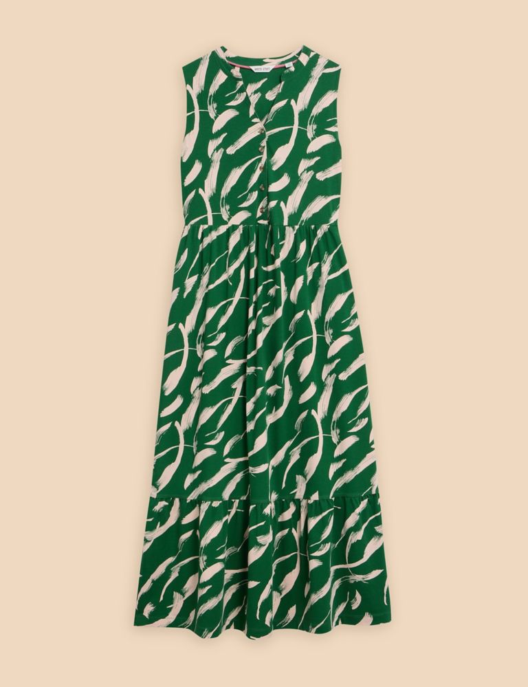 Jersey Printed V-Neck Maxi Waisted Dress 2 of 6