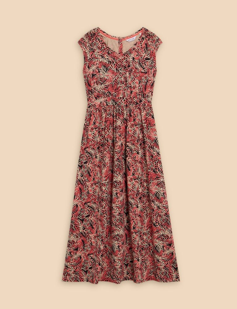 Jersey Printed V-Neck Maxi Waisted Dress 2 of 6