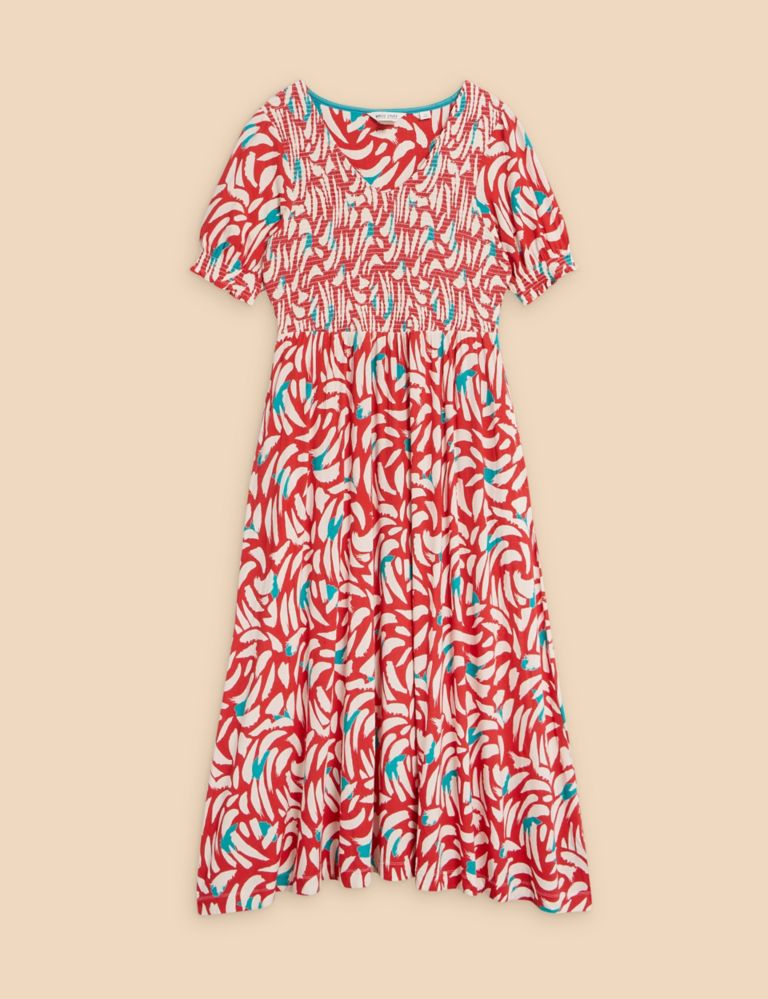 Jersey Printed V-Neck Midi Tea Dress 2 of 6