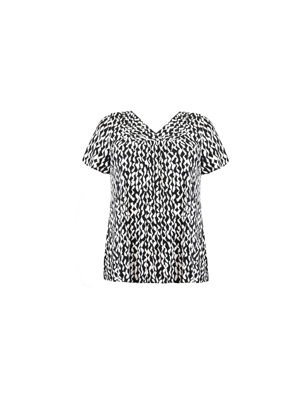 Jersey Printed V-Neck Relaxed Top 1 of 5