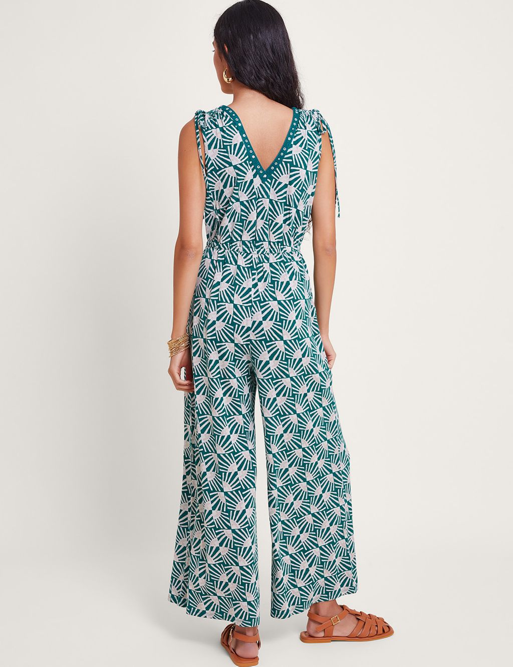 Jersey Printed Wide Leg Jumpsuit 4 of 4