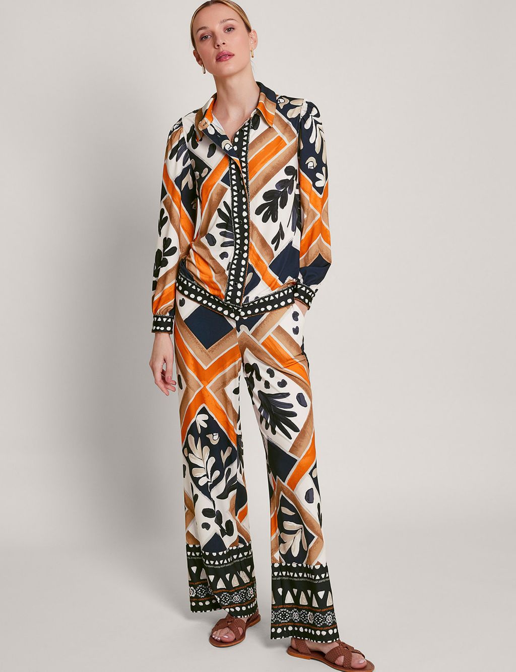 Jersey Printed Wide Leg Trousers 3 of 5