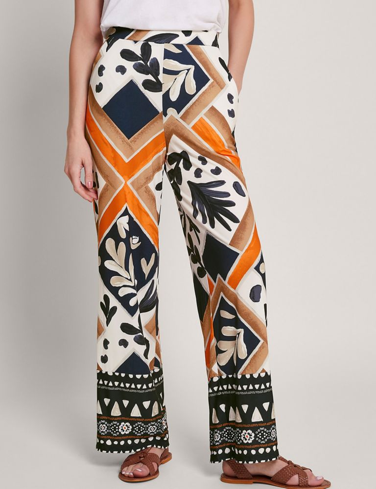 Jersey Printed Wide Leg Trousers 3 of 5