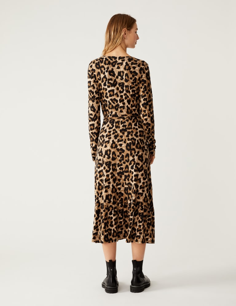 Jersey Printed Wrap Midi Tea Dress M S Collection M S