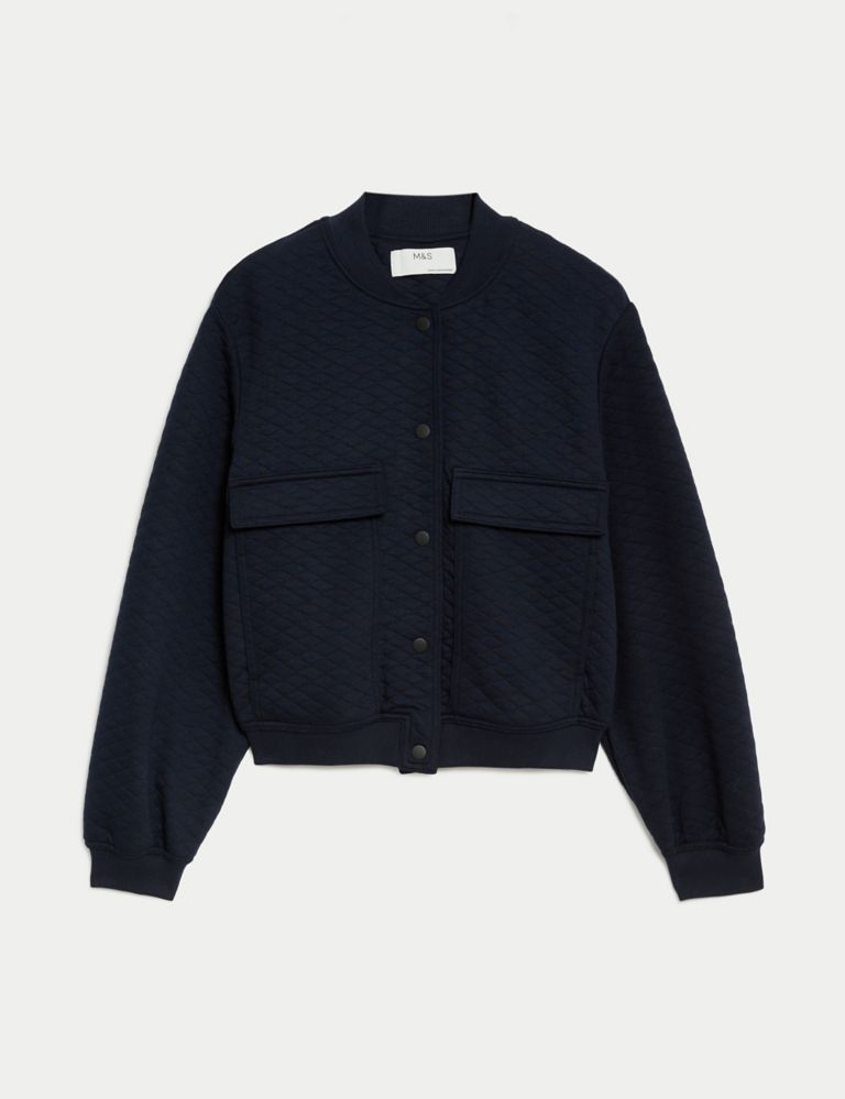 Jersey Quilted Cropped Bomber Jacket | M&S Collection | M&S