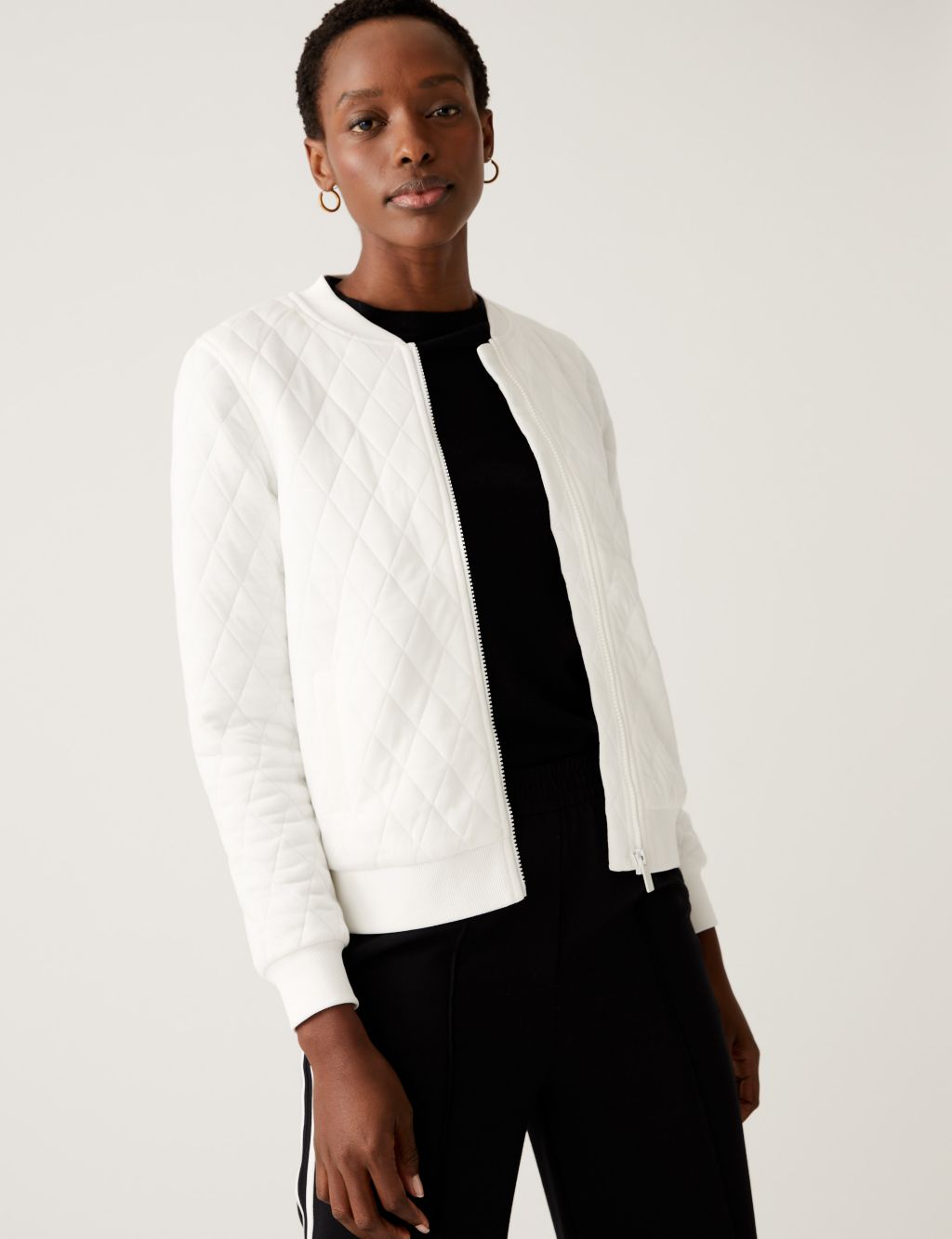 Jersey Quilted Relaxed Bomber Jacket | M&S Collection | M&S
