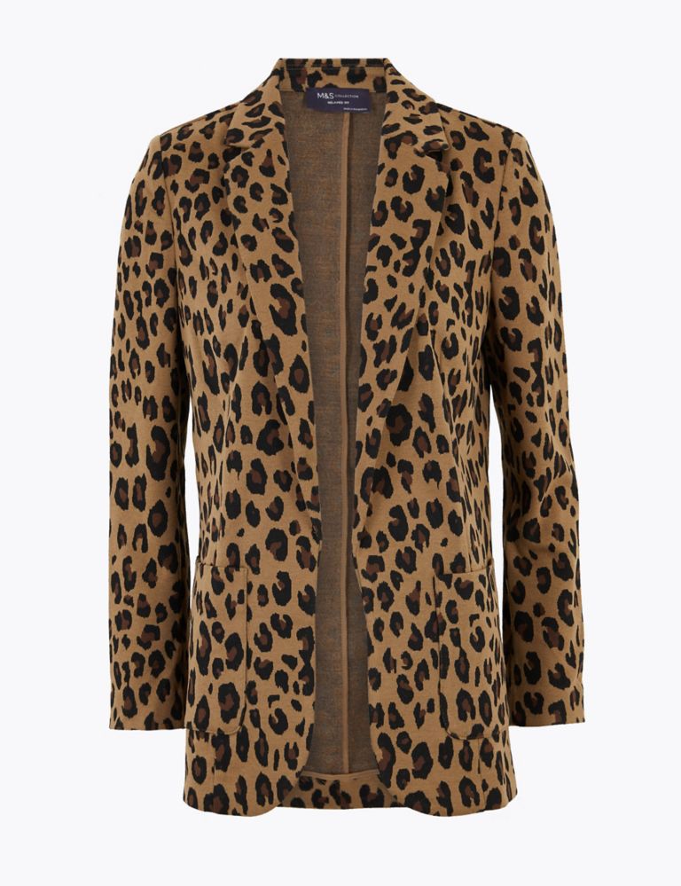 Jersey Relaxed Animal Print Blazer 2 of 4