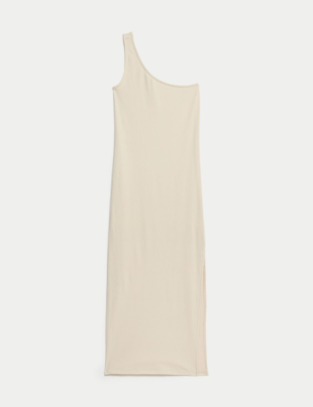 Jersey Ribbed One Shoulder Midi Beach Dress 1 of 4