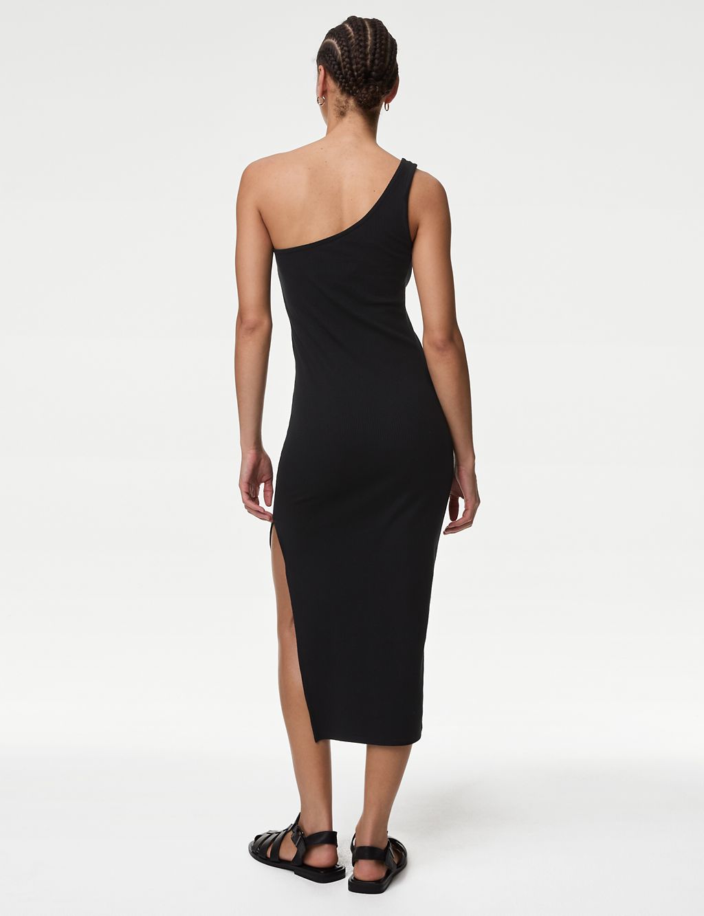 Jersey Ribbed One Shoulder Midi Beach Dress 4 of 4