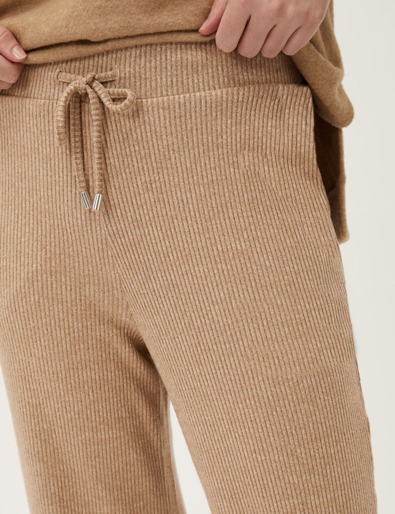 Jersey Ribbed Wide Leg Joggers 3 of 5