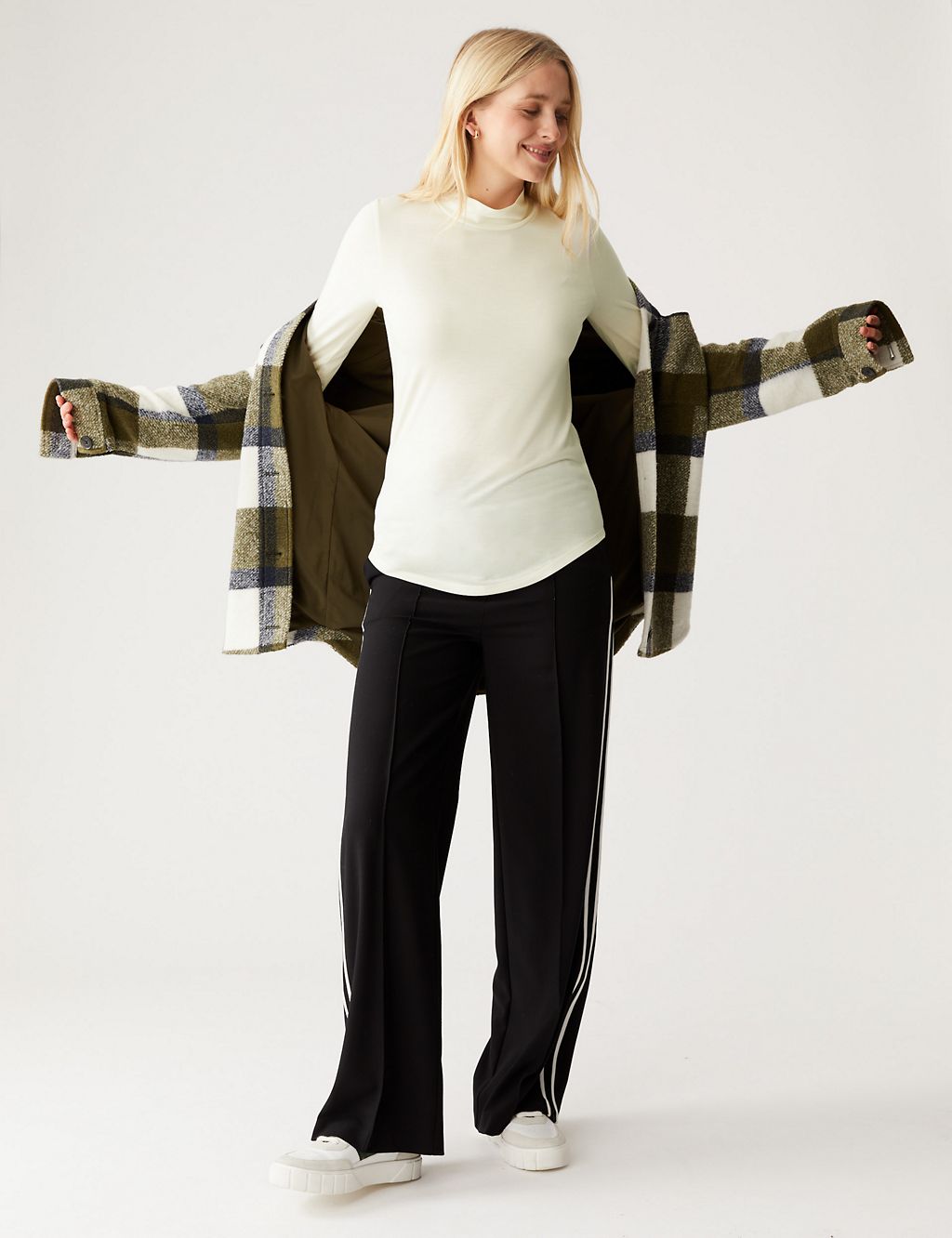 Jersey Roll Neck Relaxed Long Sleeve Top 3 of 6
