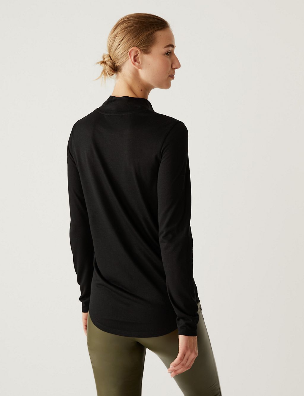 Jersey Roll Neck Relaxed Long Sleeve Top 5 of 6