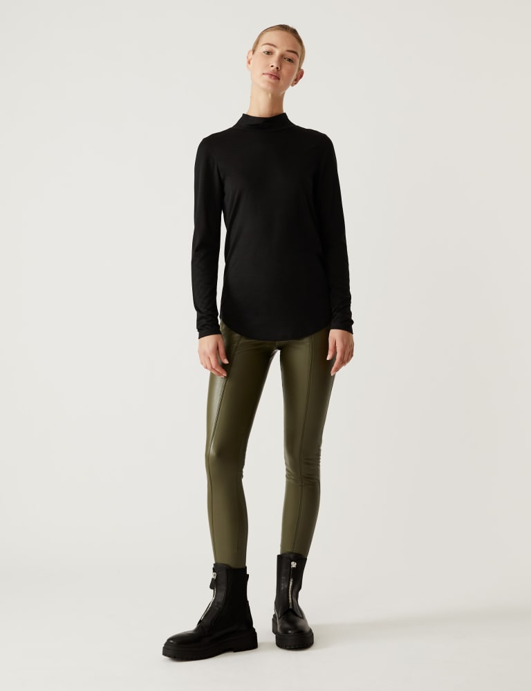 Jersey Roll Neck Relaxed Long Sleeve Top 6 of 6